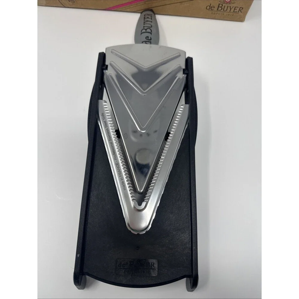 De Buyer Pro Mandoline ADJUSTABLE SLICER Kobra Stainless STL MISSING Hand GAURD